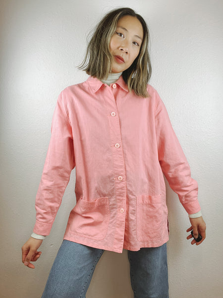Pink Linen/Cotton Chore Top