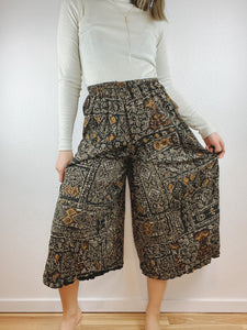 Reversible Patterned and Black Flowy Pants