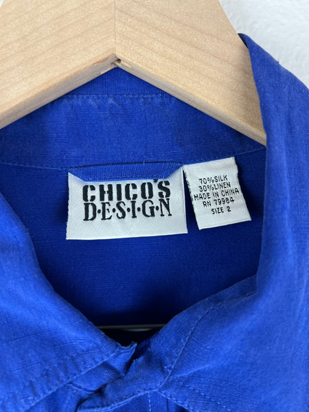 Chico's Cobalt Blue Button Up