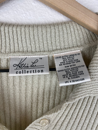 Ribbed 1/4 Button Up Sweater