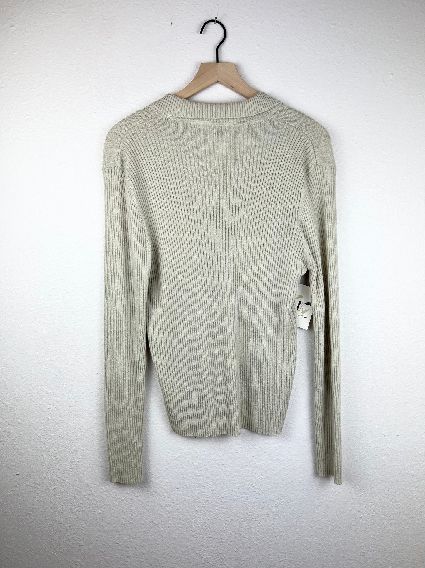 Ribbed 1/4 Button Up Sweater