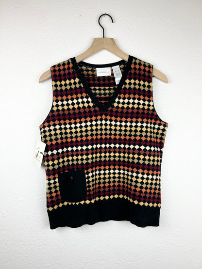Liz Claiborne Diamond Checkered Sweater Vest