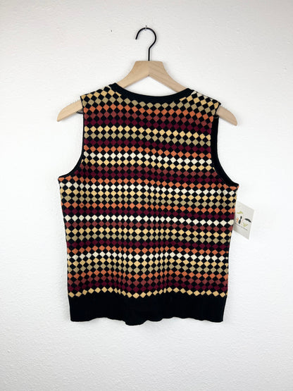 Liz Claiborne Diamond Checkered Sweater Vest