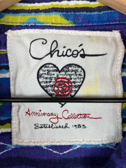 Chico's Patterned Denim Chore Coat