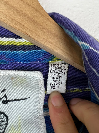 Chico's Patterned Denim Chore Coat