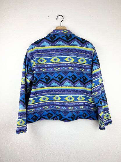 Chico's Patterned Denim Chore Coat