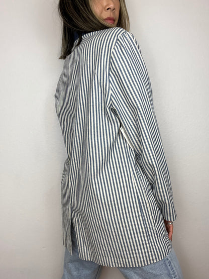 Vertical Striped 2-Button Blazer