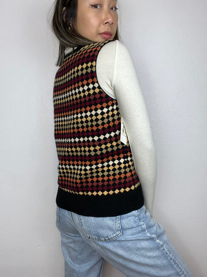 Liz Claiborne Diamond Checkered Sweater Vest