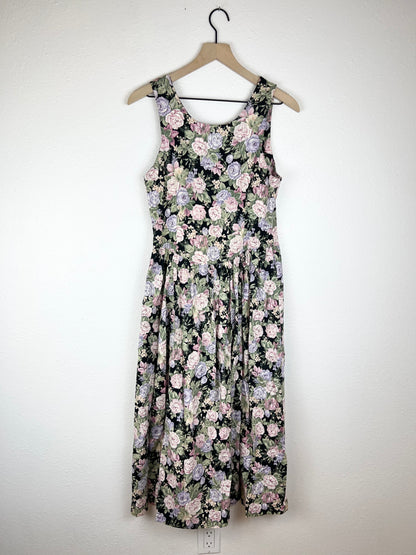 90s Floral Midi Dress