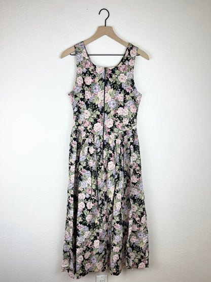 90s Floral Midi Dress