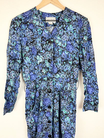 Karin Stevens Blue Floral Dress