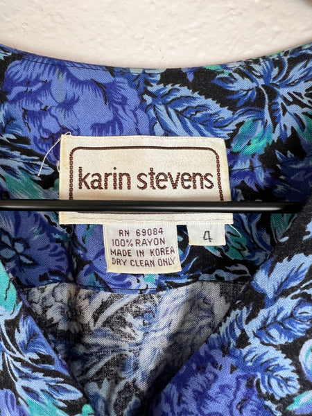 Karin Stevens Blue Floral Dress