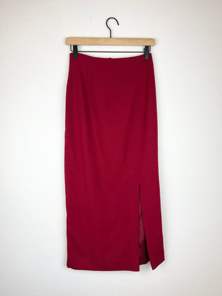 JH Collectible Cherry Red Wool Pencil Skirt