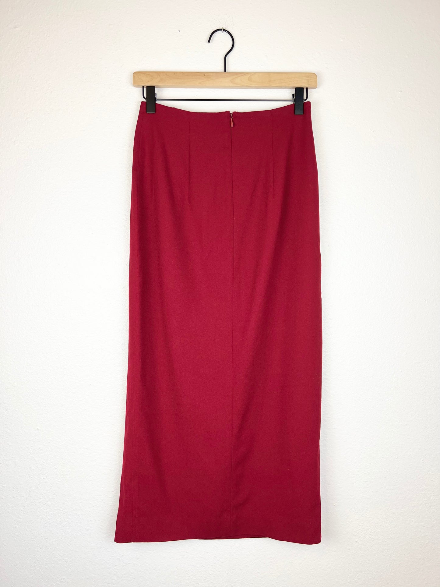 JH Collectible Cherry Red Wool Pencil Skirt