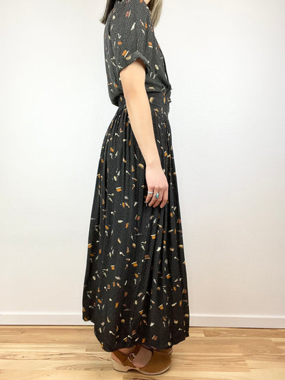 2-Piece Button Up Top and Skirt Set