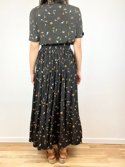 2-Piece Button Up Top and Skirt Set