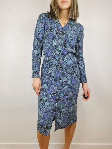 Karin Stevens Blue Floral Dress