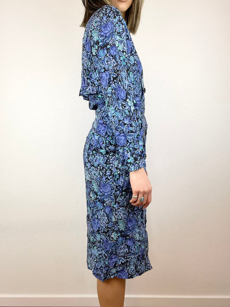 Karin Stevens Blue Floral Dress