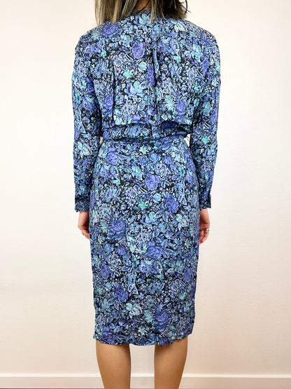 Karin Stevens Blue Floral Dress