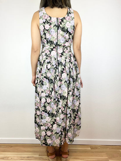 90s Floral Midi Dress