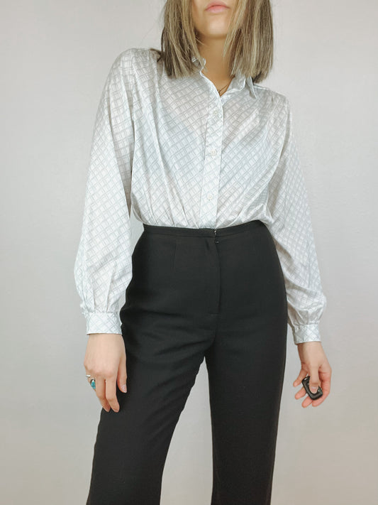 Evan-Picone Checkered Blouse