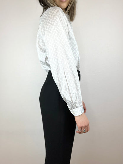 Evan-Picone Checkered Blouse