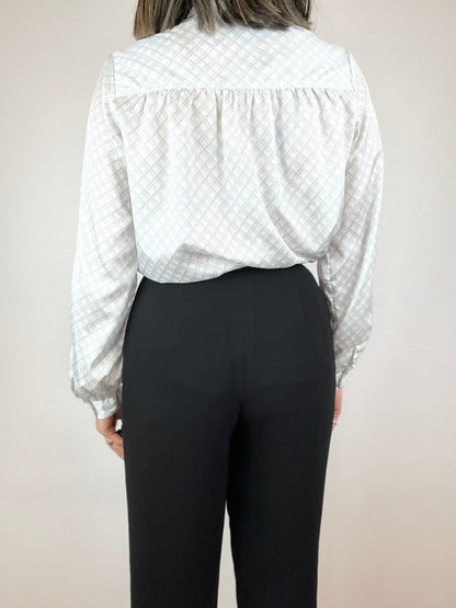 Evan-Picone Checkered Blouse