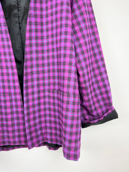 SALE Plaid Open Blazer