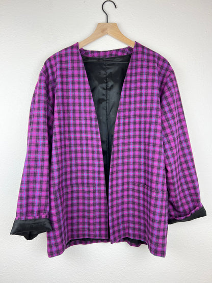 SALE Plaid Open Blazer